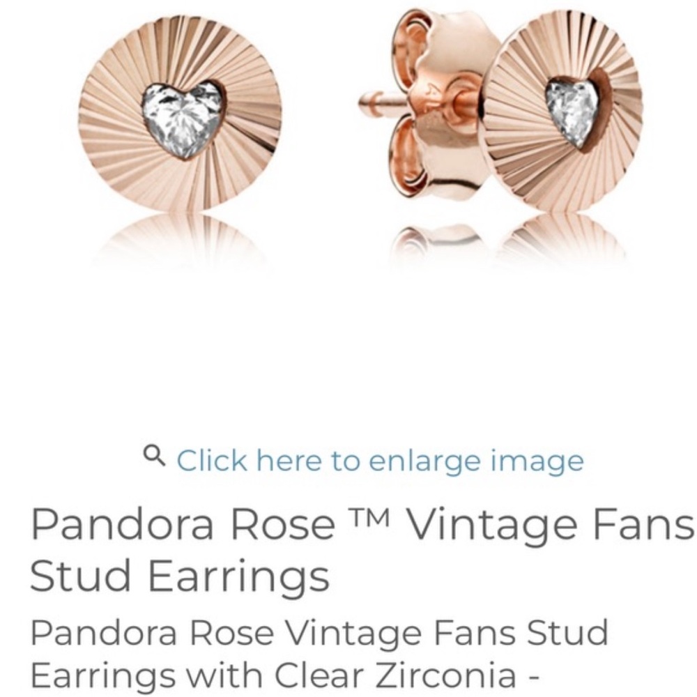 Pandora Rose Vintage Fan Stud Earrings